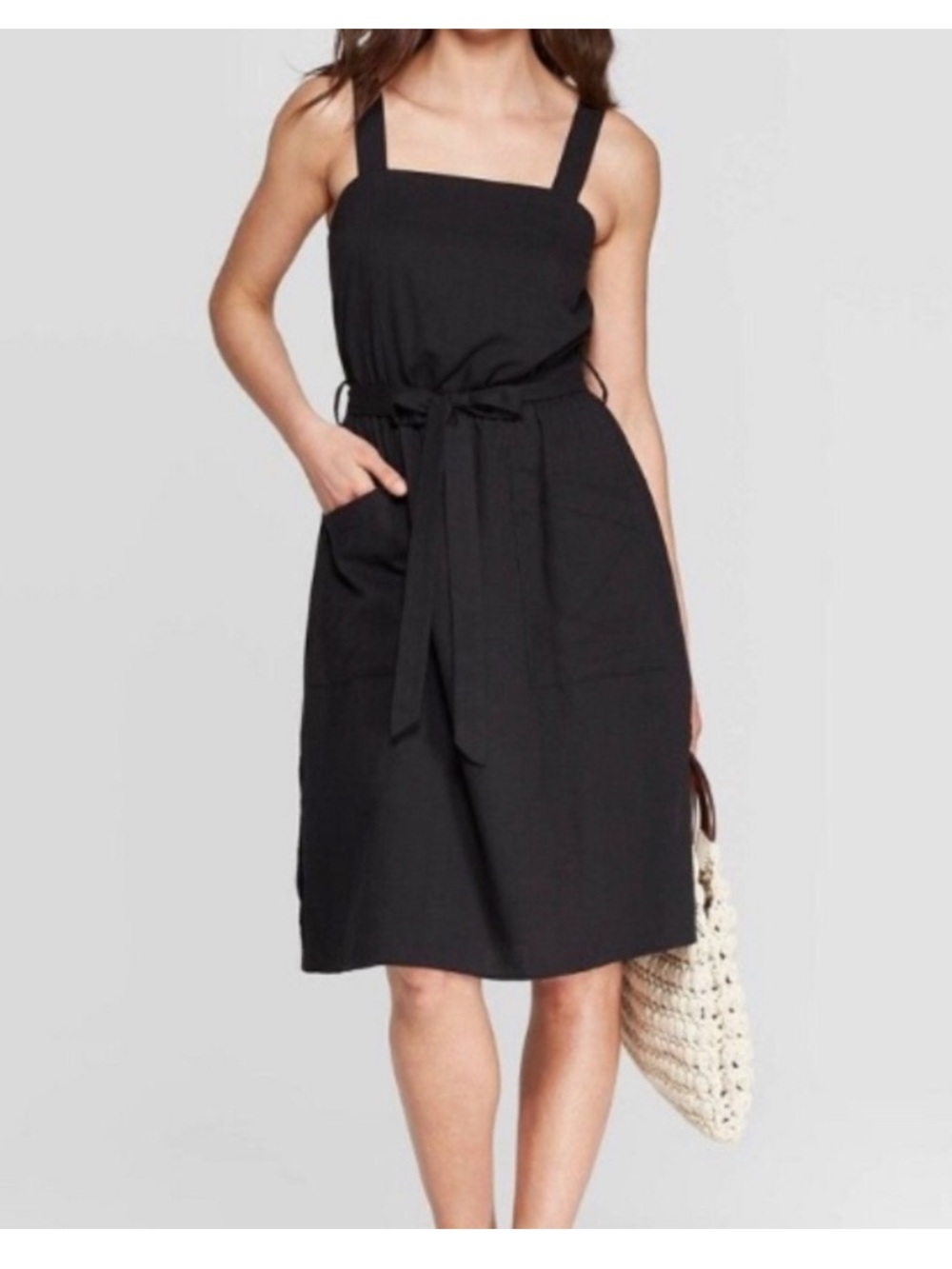 Universal threads black cotton tank dress with pockets small